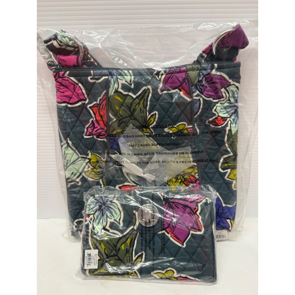Vera Bradley Hipster Crossbody‎ Purse Falling Flowers & TURNLOCK WALLET NWTS!